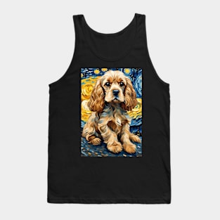 Cocker Spaniel Dog Breed Painting Dog Breed Painting in a Van Gogh Starry Night Art Style Tank Top